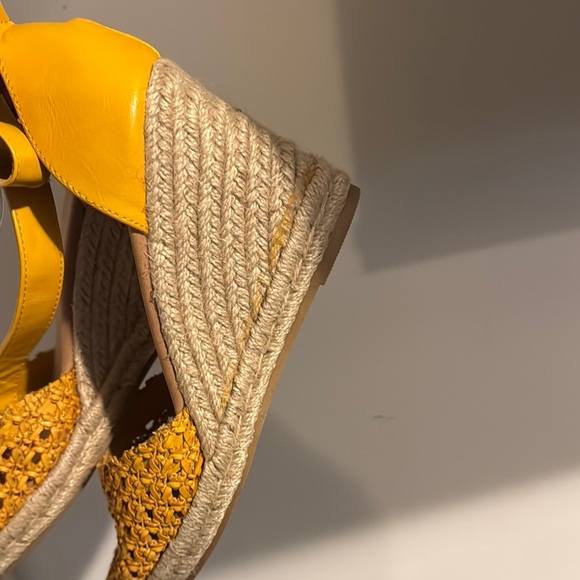 Vibrant Yellow Espadrille Wedges - Picture 6 of 12